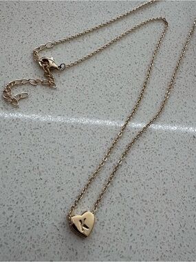 Gold Heart Initial 'K' Necklace - Elegant Women's Jewelry